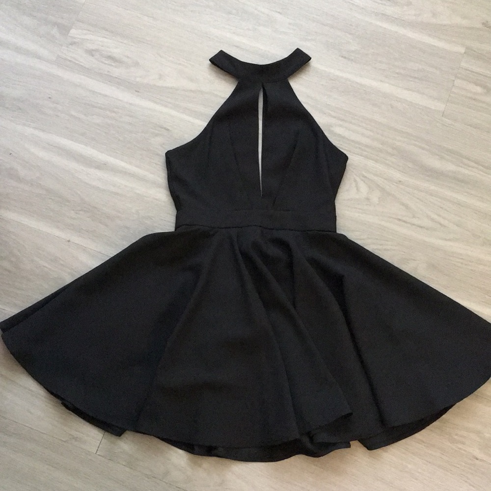 Smile Sweetly Black Skater Dress